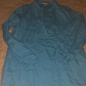 Blue Quarter button blouse